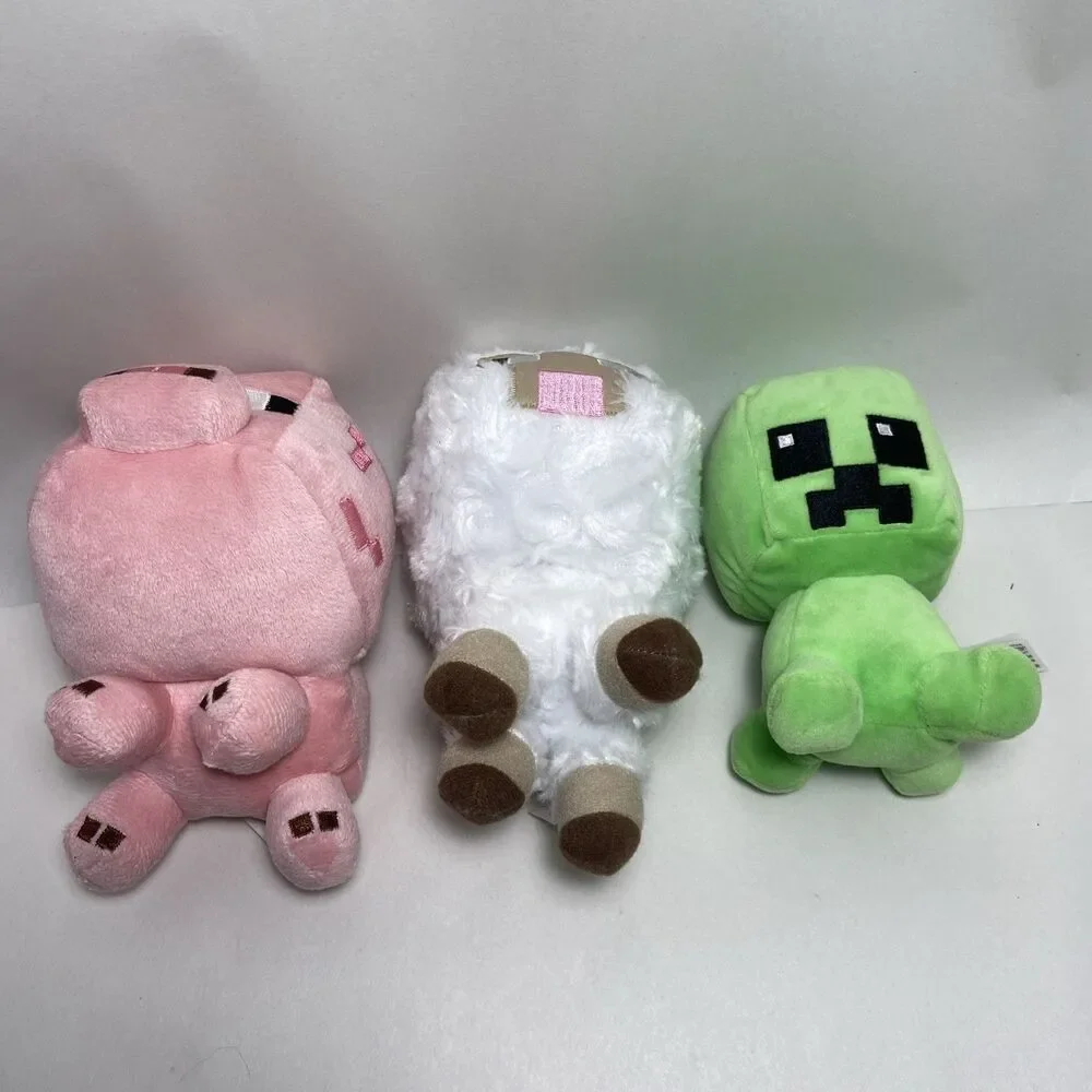 Jazwares Mojang Minecraft Pink Pig ,White Lamb , Jinx Creeper Plush Lot of 3